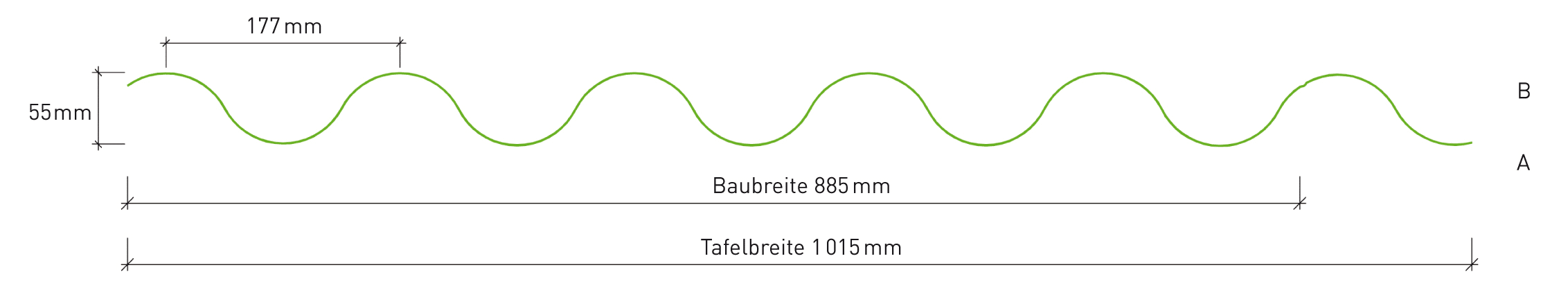 Aluwellprofil 55 / 177