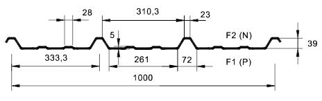 Stahl Trapezblechprofil A 39/333